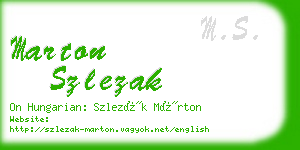 marton szlezak business card